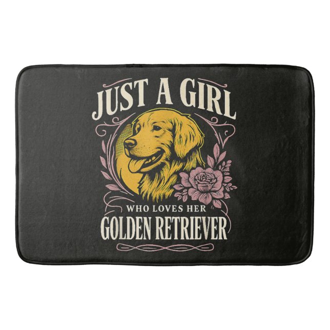 Tapis De Bain Juste une fille qui aime son retriever doré (Devant)