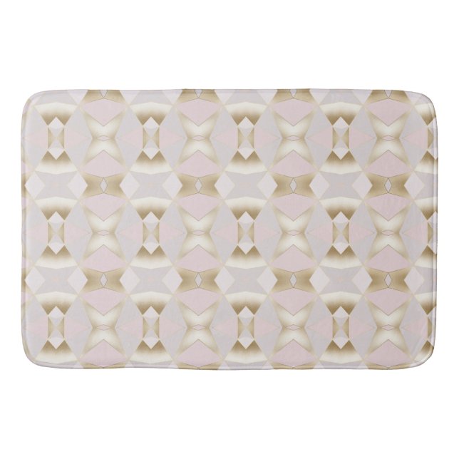 Tapis De Bain Kaleidoscope d'or rose Glam moderne géométrique (Devant)