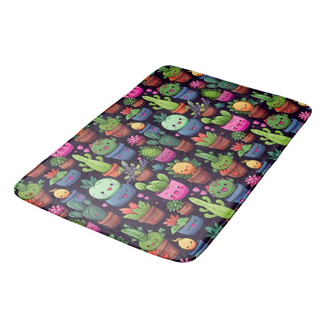 Tapis De Bain Kawaii Cactus Bath Mat (Angle)