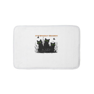 Tapis De Bain Kawaii Chat noir en Citrouille Cute Felt Halloween