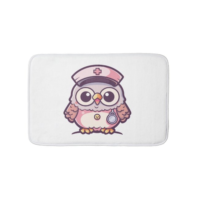 Tapis De Bain Kawaii Owl comme infirmière (Devant)