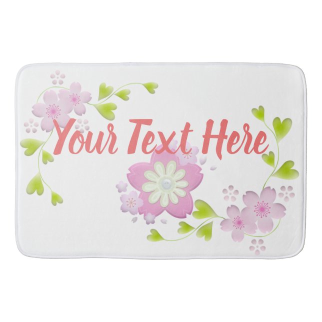 Tapis De Bain Kawaii Style Sakura Fleur d'arbre de cerisier (Devant)