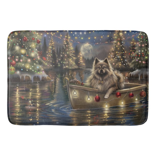 Tapis De Bain Keeshond Noël Festive Voyage (Devant)