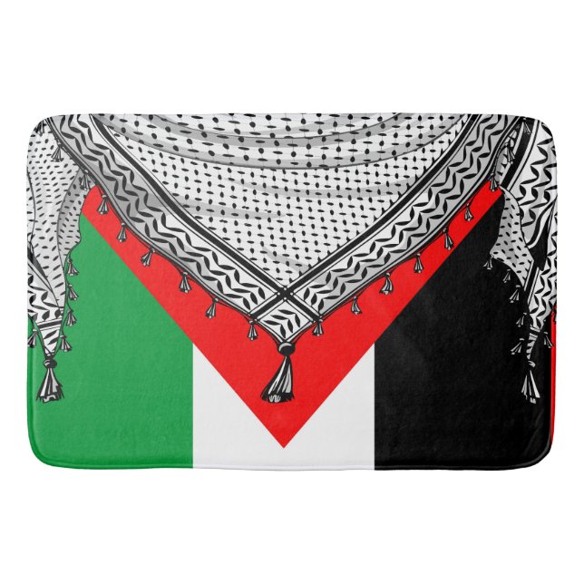 Tapis De Bain Keffiyeh Écharpe palestinienne tissu traditionnel (Devant)