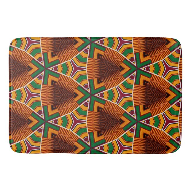 Tapis De Bain Kente Géométrie Kwanza Afrocentric (Devant)