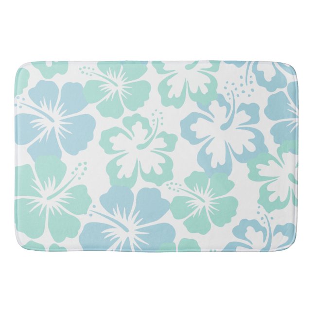 Tapis De Bain Ketmie bleue florale de détente (Devant)