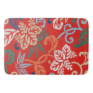 Tapis De Bain Kimono japonais hawaïen rouge : Vintage floral