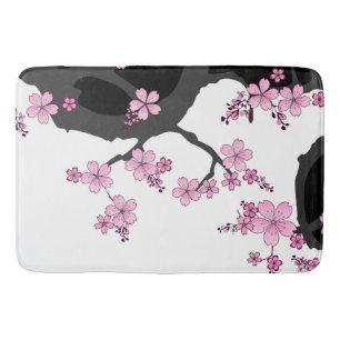Tapis De Bain Kimono japonais Sakura noir et blanc