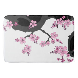 Tapis De Bain Kimono japonais Sakura noir et blanc