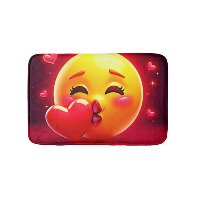 Tapis De Bain Kiss Emoji: Love and Hearts Art (Devant)