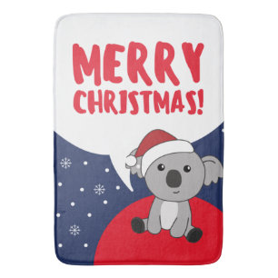 Tapis De Bain Koala Noël Neige Animaux d'hiver Koalas Bath Ma