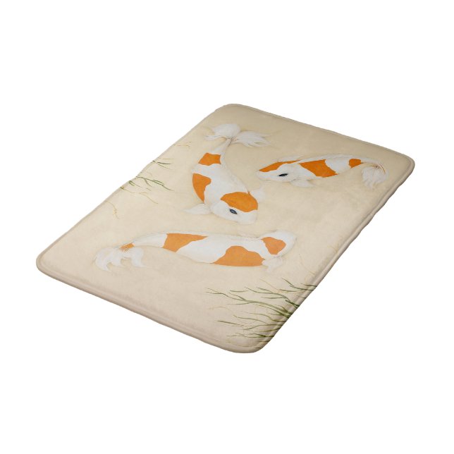 Tapis De Bain Koi Fish Asian Carpe Art Imprimer (Angle)