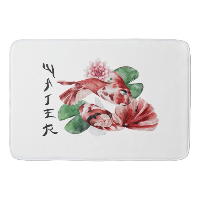 Tapis De Bain Koi Fish Style japonais Script Art oriental (Devant)