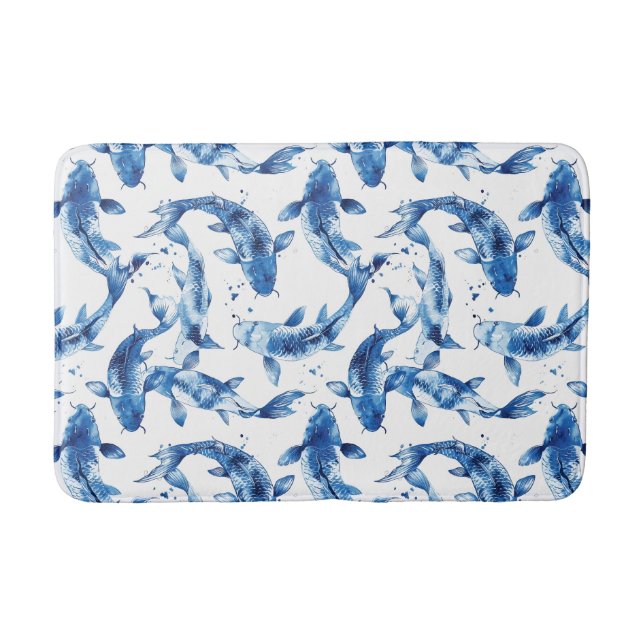 Tapis De Bain Koi indigo shibori (Devant)
