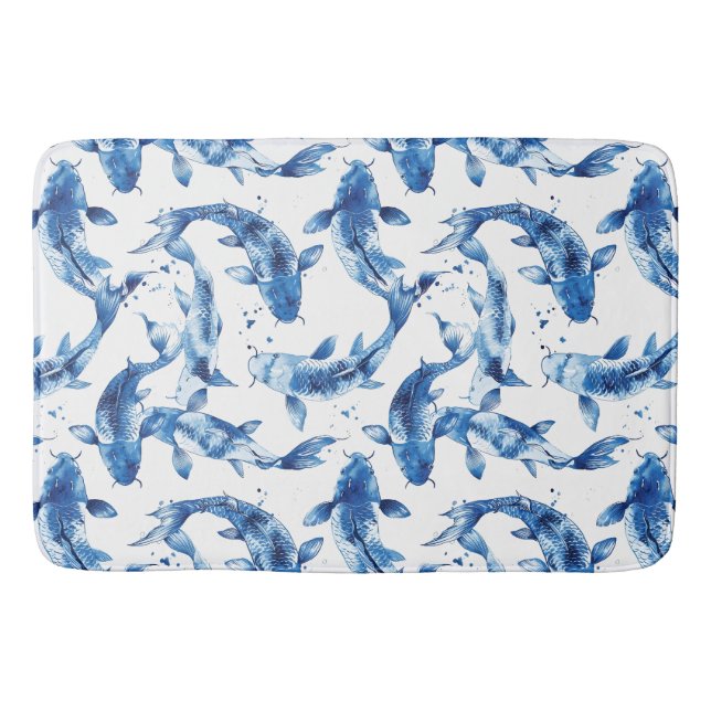 Tapis De Bain Koi indigo shibori (Devant)