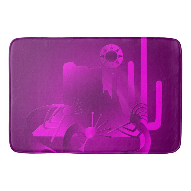 Tapis De Bain Kokopelli sud-ouest en violet (Devant)