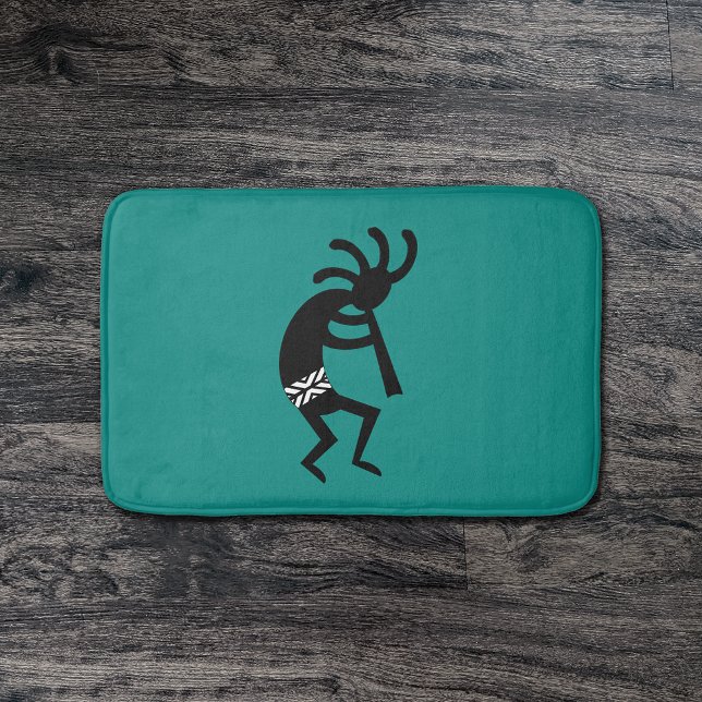 Tapis De Bain Kokopelli Sud-Ouest Turquoise Et Noir (Créateur téléchargé)