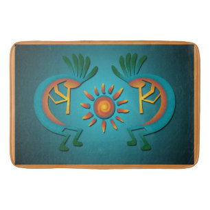 Tapis De Bain Kokopelli Sun Sud-Ouest Turquoise Mat