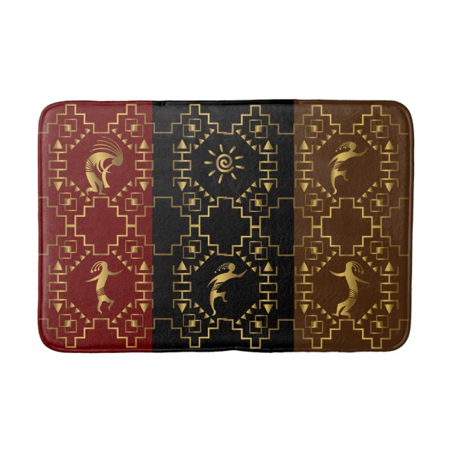 Tapis De Bain Kokopellis dansants dorés du sud-ouest (Devant)