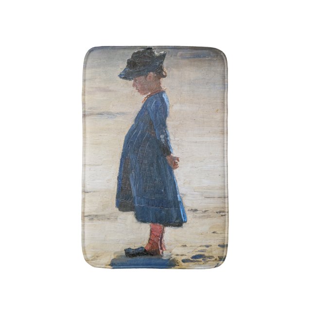 Tapis De Bain Kroyer - Petite fille debout sur Skagen Beach (Devant (Vertical))