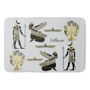 Tapis De Bain La Bénédiction du Pharaon d'or : Art égyptien anti