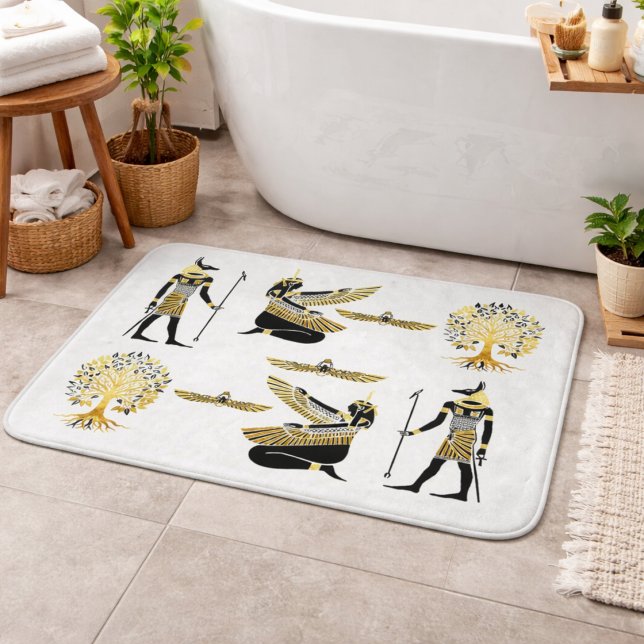 Tapis De Bain La Bénédiction du Pharaon d'or : Art égyptien anti (Créateur téléchargé)