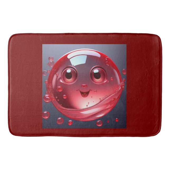 Tapis De Bain La bulle de l'eau rouge Emoji (Devant)
