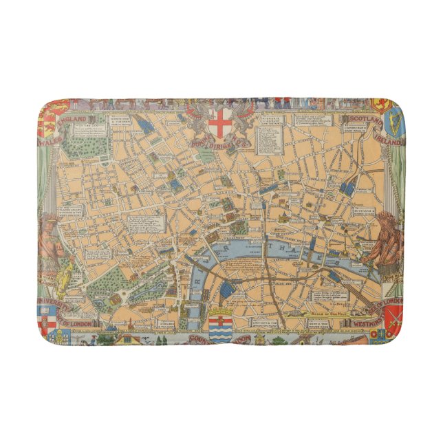 Tapis De Bain La carte des enfants de Londres, Angleterre (Devant)
