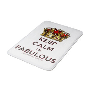 Tapis De Bain La couronne dorée rouge de SlipperyJoe reste calme
