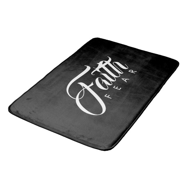 Tapis De Bain La foi au-dessus de la peur Noire (Angle)
