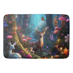 Tapis De Bain La forêt enchantée est une oasis mystique