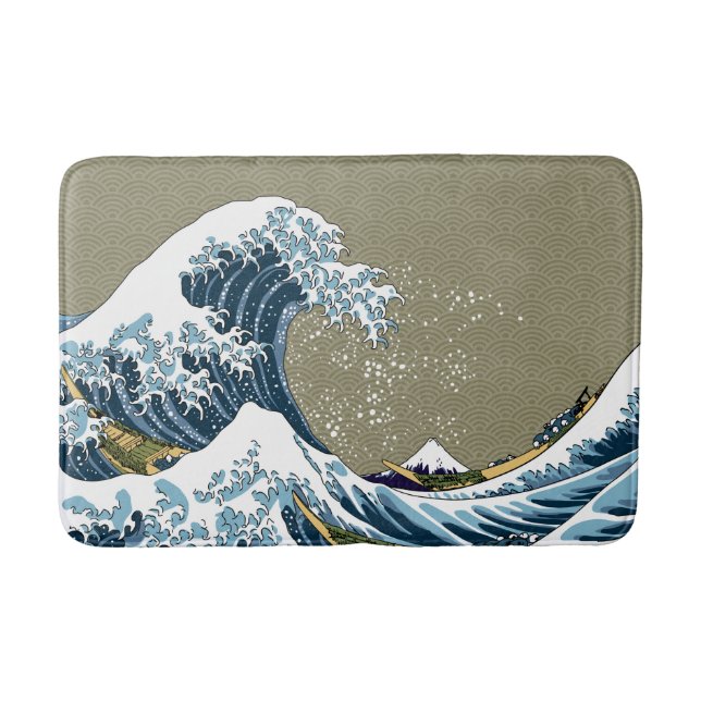 Tapis De Bain La Grande vague au large de Kanagawa - Art japonai (Devant)