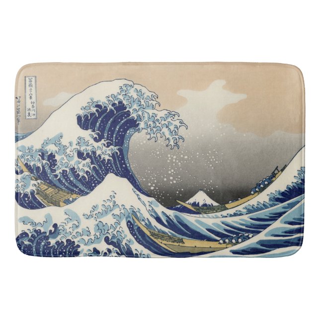 Tapis De Bain La Grande Vague au large de Kanagawa Hokusai (Devant)