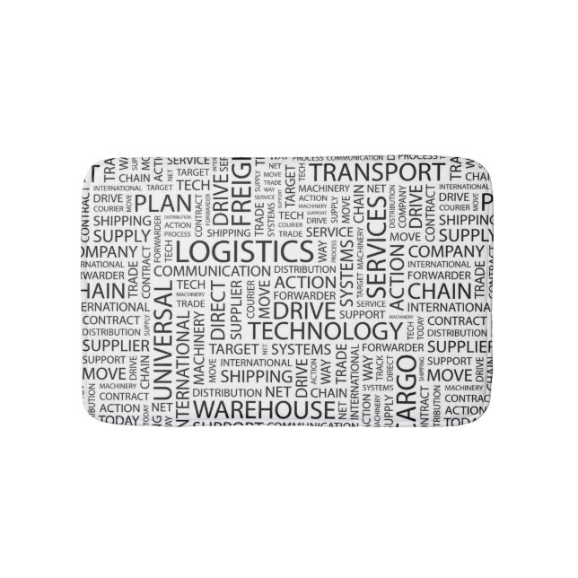 Tapis De Bain La LOGISTIQUE modèle avec des mots (Devant)