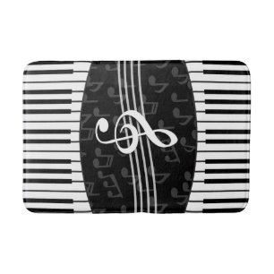 Tapis De Bain La musique élégante note des clés de clef tripl