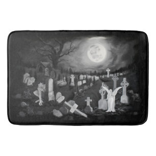 Tapis De Bain La nuit sur le cimetière - Angel avec Diable