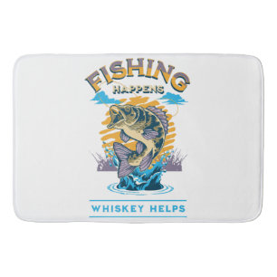 Tapis De Bain La pêche arrive. Le whisky aide !