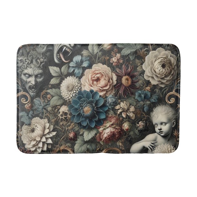 Tapis De Bain La pépinière tombée - Design floral gothique (Devant)