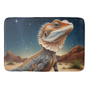 Tapis De Bain La scène sauvage de Lizard à cou cassé
