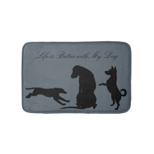 Tapis De Bain La vie est meilleure avec My Dog Silhouette Bath M