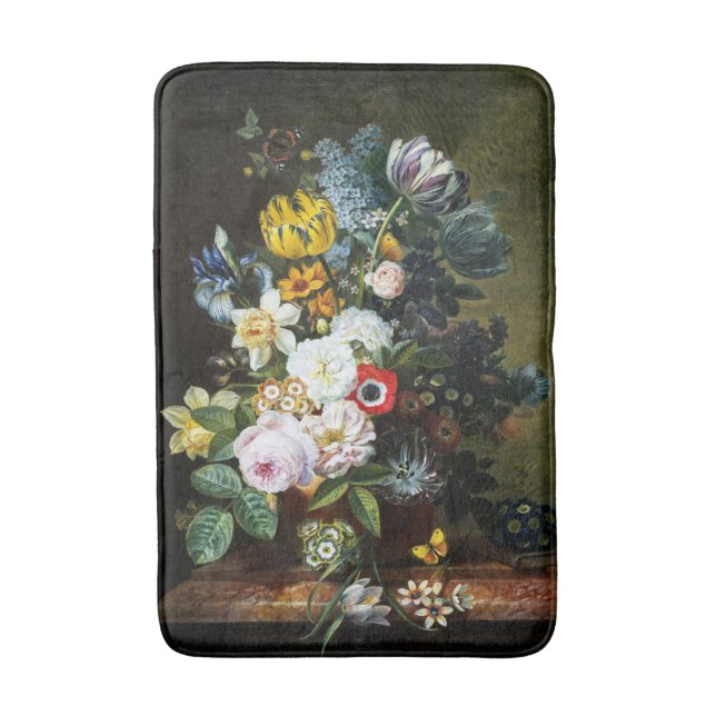 Tapis De Bain La vie morte avec la peinture de fleurs (Devant (Vertical))