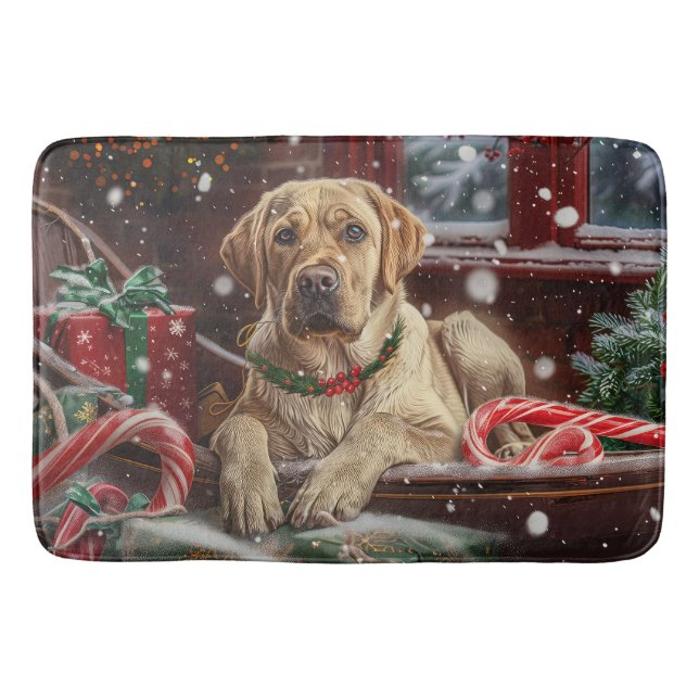 Tapis De Bain Labrador Fête de Noël Festif (Devant)