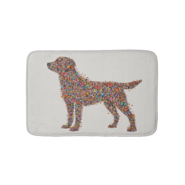 Tapis De Bain Labrador Retriever Butterfly Silhouette | Dog Mama (Devant)