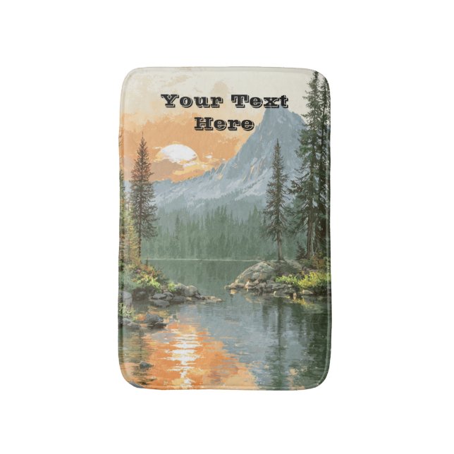 Tapis De Bain Lac au coucher de soleil (Devant (Vertical))