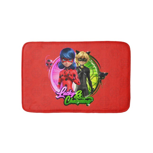 Tapis De Bain Ladybug & Cat Noir | Lucky & Charming (Devant)