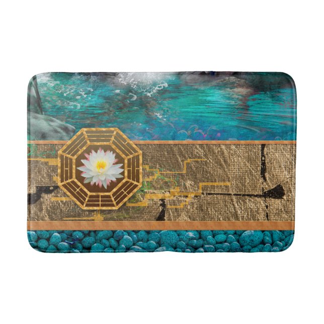 Tapis De Bain Lagon Bleu de Lotus Blossom (Devant)