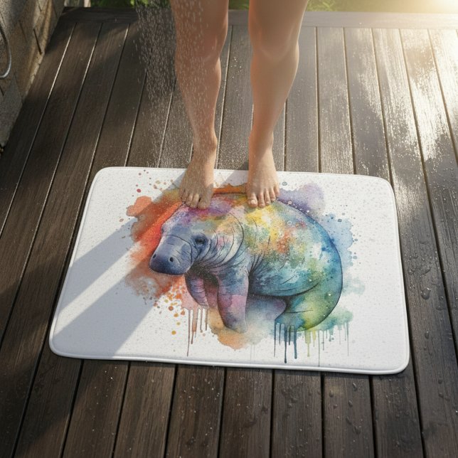 Tapis De Bain Lamantin de récif arc-en-ciel (Créateur téléchargé)