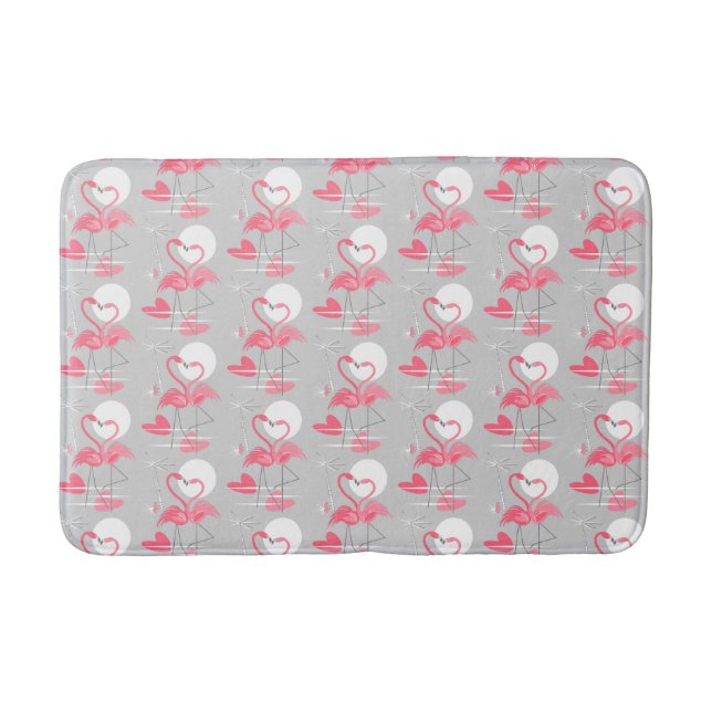 Tapis De Bain L'amour de Flamant rose a couvert de tuiles le (Devant)