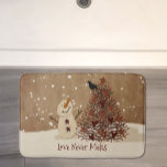 Tapis De Bain L'amour n'a jamais fondu Snowman Bath Mat<br><div class="desc">Cet amour ne fait jamais fondre le maillot de bain comprend mon art primitif dessiné à la souris. Parfait pour votre bain primitif ou votre bain de campagne cette saison de vacances. Cherchez les produits correspondants dans mon magasin.</div>