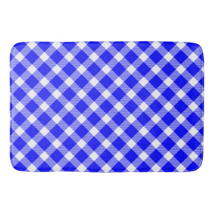 Tapis De Bain Lampe de table élégante à motif tartan blanc et bl